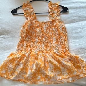Yellow floral peplum tank top!